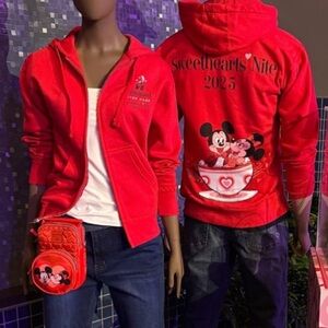 Red Disney Sweethearts Hoodie with Mickey and Minnie